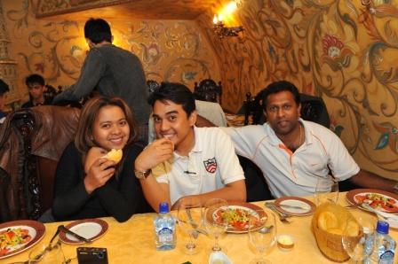 Inside the restaurant, makan time ..with salina Berita Harian and Puru